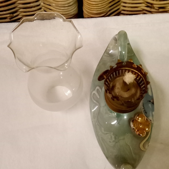 Vintage Washington D.C. Miniature Porcelain Aladdin Hurricane Oil Lamp - Picture 7 of 11